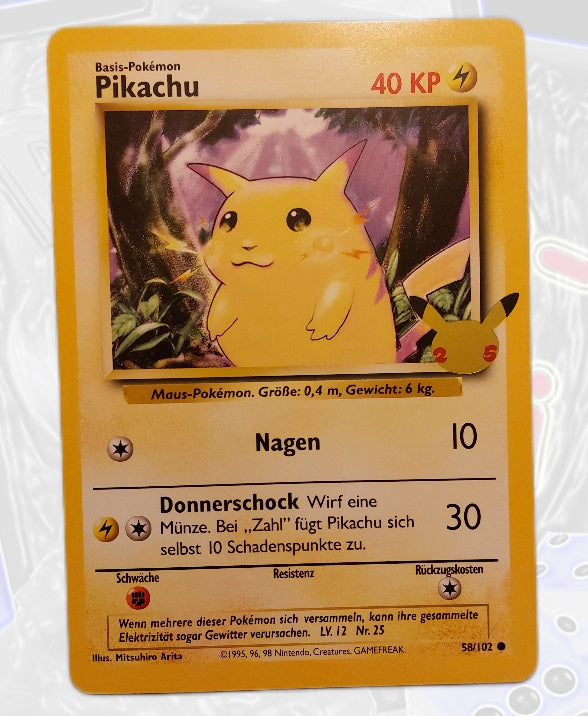 Pokemon XXL Karte Pikachu 58/102 Deutsch