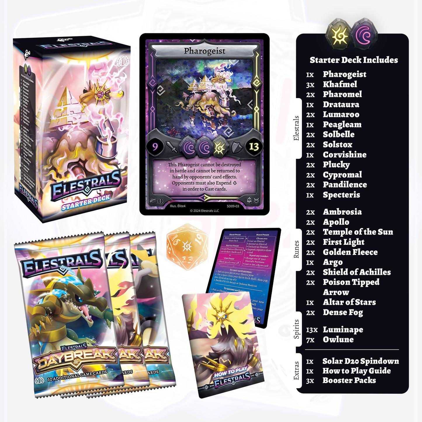 Elestrals Daybreak Starterdeck Pharogeist mit 3 Booster Packs (EN)