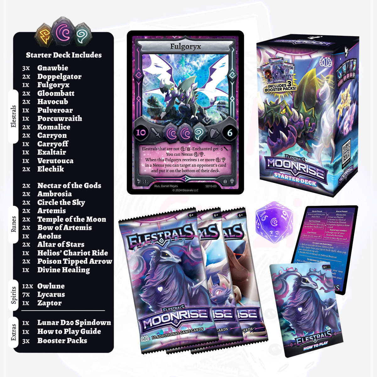 Elestrals Moonrise Starterdeck Fulgoryx mit 3 Booster Packs (EN)