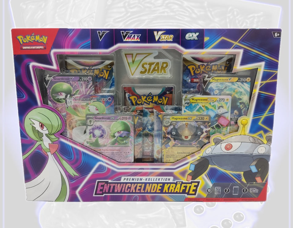 Entwickelnde Kräfte Premium Kollektion Pokemon Blister Booster Guardevoir Magnezone VSTAR