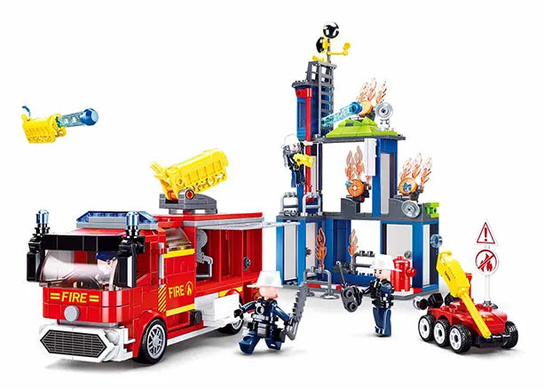 Sluban Großes Feuerwehrauto Feuerwehr Übungsgelände M38-B0967