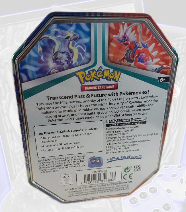 Paldea Legends Tin Koraidon ex SVP Booster Pokemon