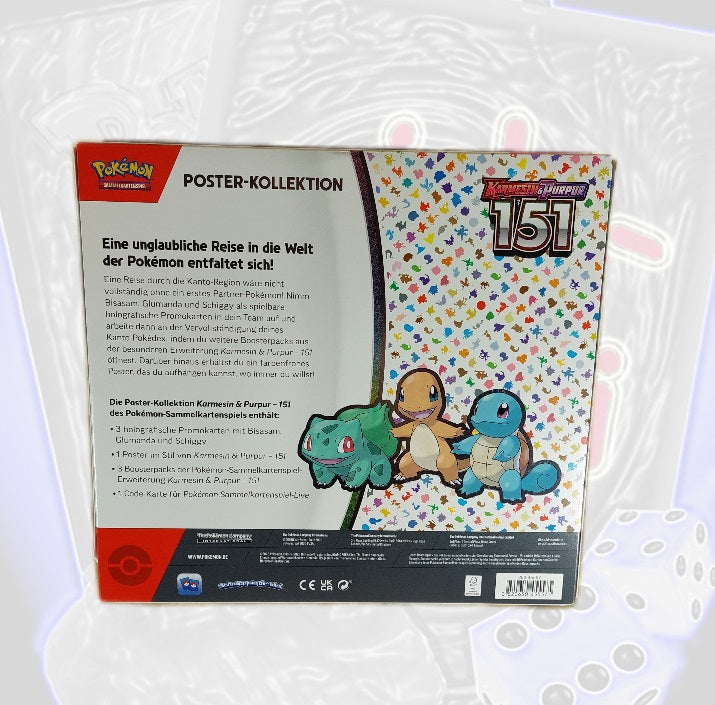 151 Poster Kollektion Pokemon Booster Schiggy Glumanda Bisasam deutsch KP03.5
