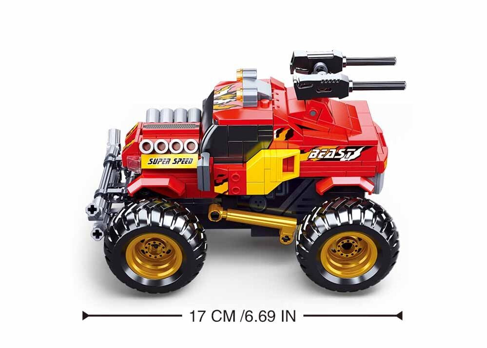 Sluban Power Bricks - R/C Rot Offroad-Fahrzeug mit Fernbedienung M38-B0991