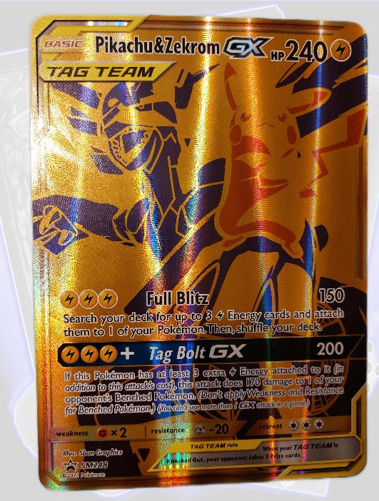 Pokémon XXL Karte Pikachu & Zekrom GX SM248 Englisch