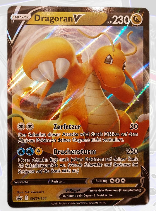 Pokémon XXL Karte Dragoran V SWSH154 Deutsch